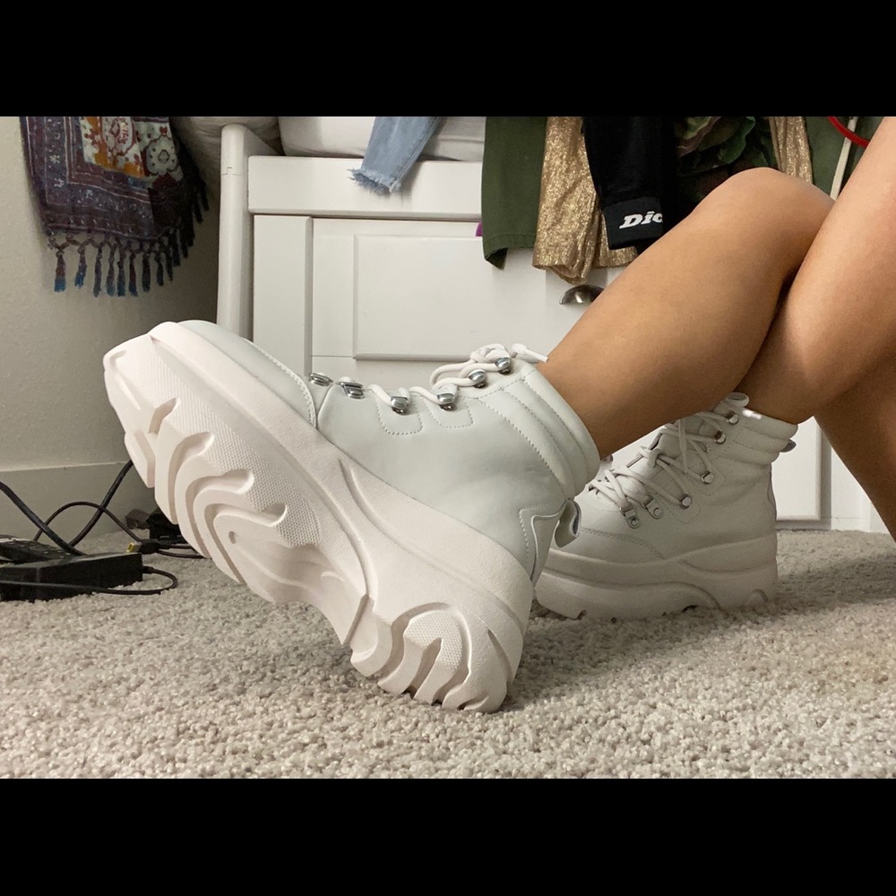 White Leather boots